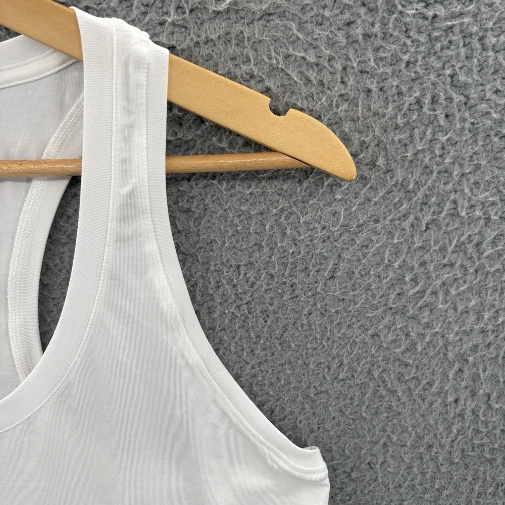 Lululemon Love Tank Top Women 10 White Pima Cotton Racerback Athletic Lot Of Two
